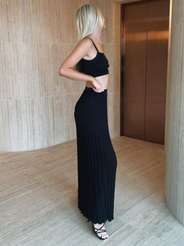 GRACEFUL KNIT | TOP & PLEATED SKIRT SET