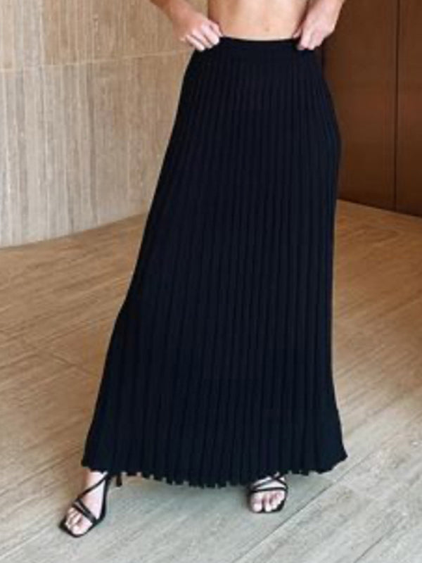 GRACEFUL KNIT | TOP & PLEATED SKIRT SET