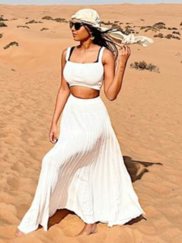 GRACEFUL KNIT | TOP & PLEATED SKIRT SET