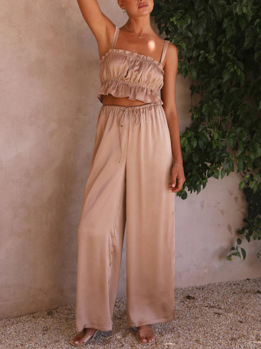 FLIRTY FINESSE | CROP TOP & WIDE-LEG PANTS SET