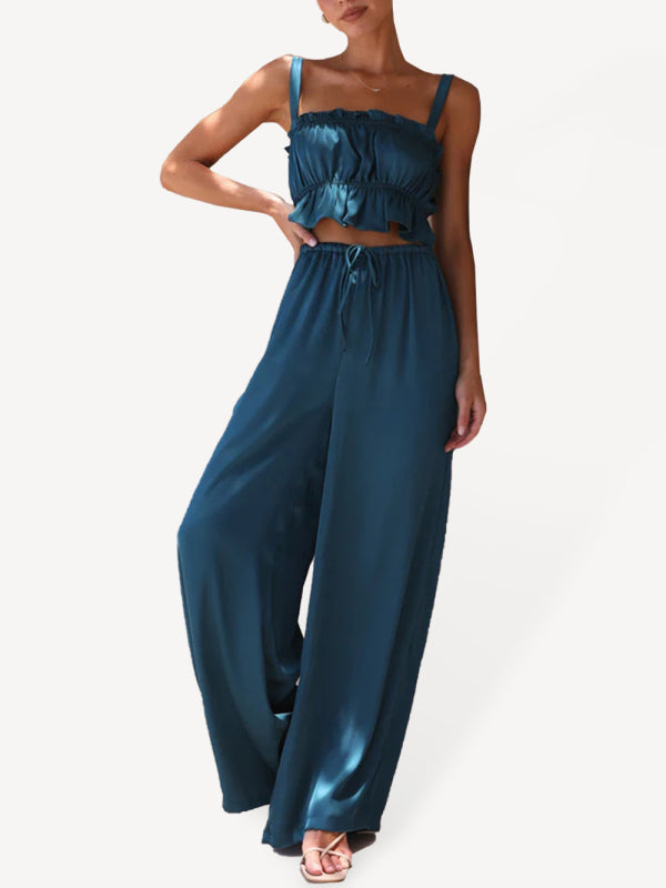 FLIRTY FINESSE | CROP TOP & WIDE-LEG PANTS SET