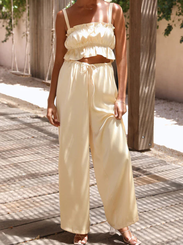 FLIRTY FINESSE | CROP TOP & WIDE-LEG PANTS SET