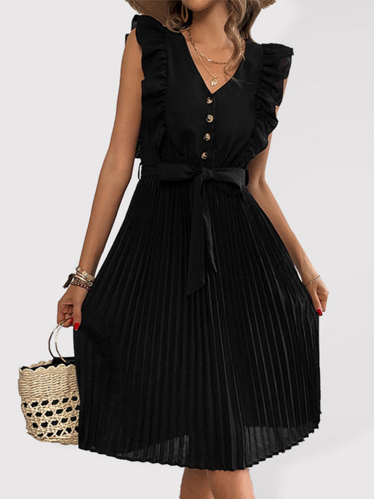 RUFFLE SUMMER | PLEATED  DRESS